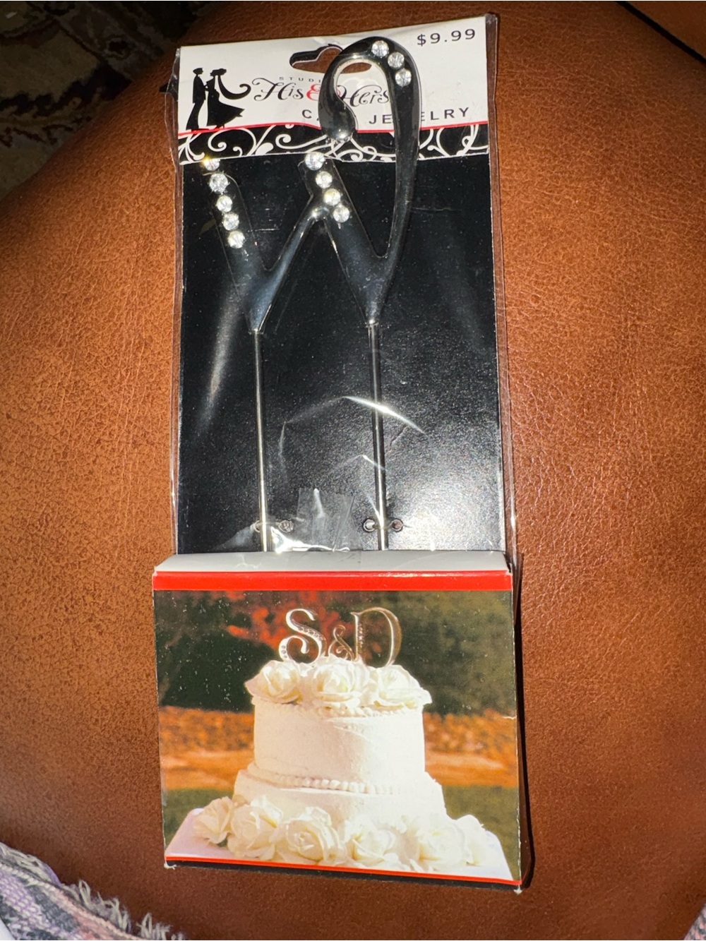 Studio His & Hers cake jewelry silver Rhinestone Cake Topper “W” nwt